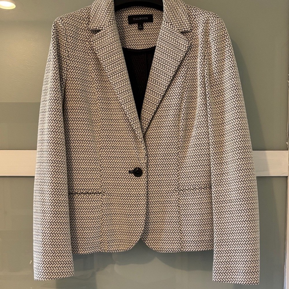 Talbots Black and White Textured Women's Blazer